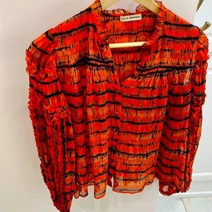Ulla Johnson orange and navy top